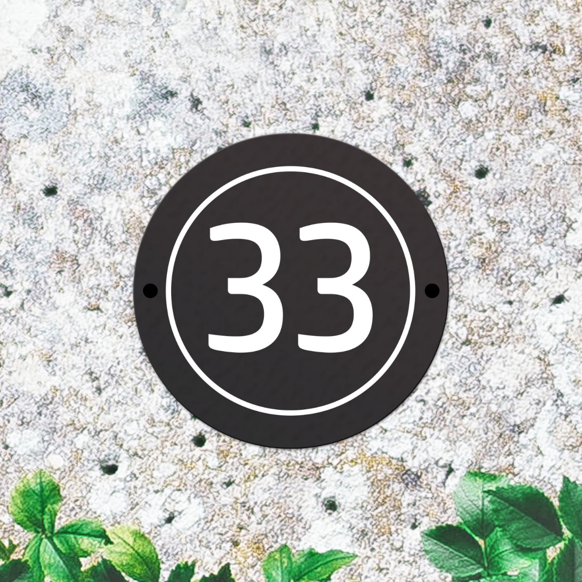 Contemporary Circular House Number Sign