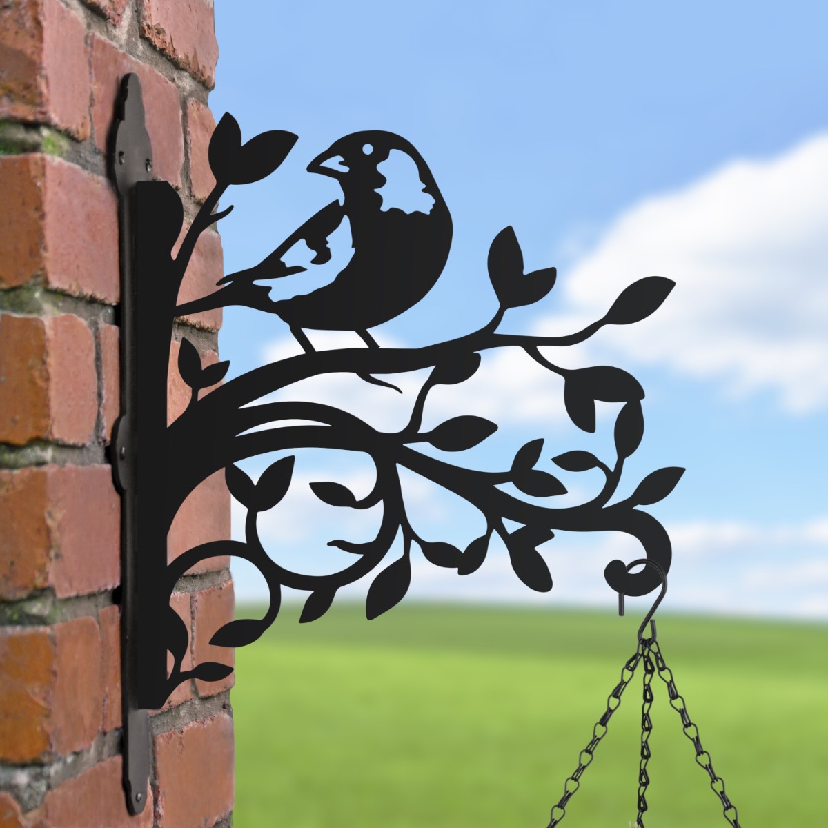 Green Finch Hanging Basket Bracket