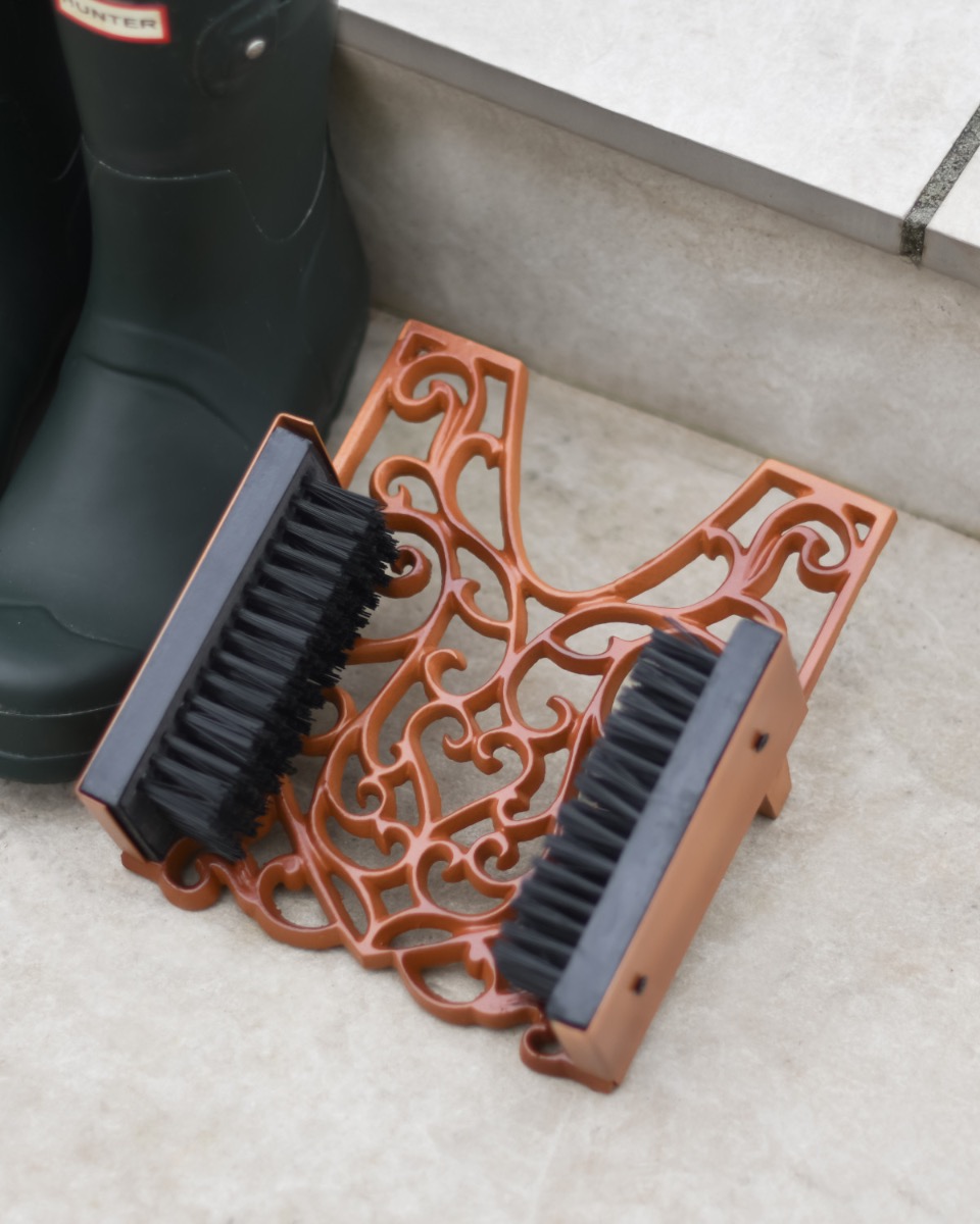 Heart Design Boot Scraper In Rustic