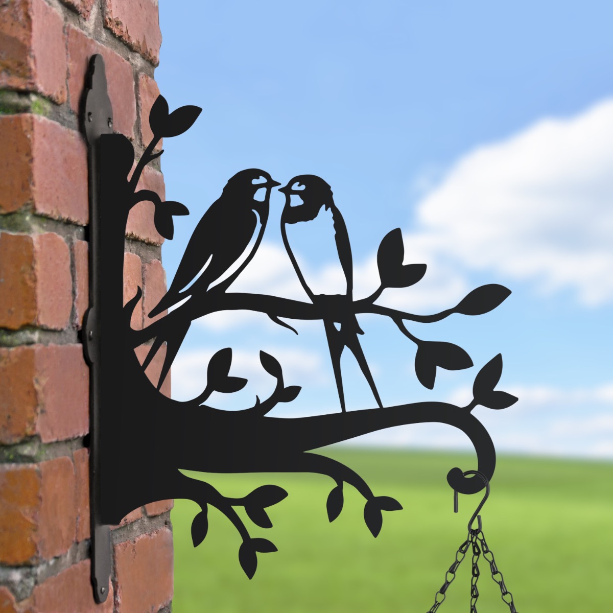 Pair of Swallows Hanging Basket Brac…