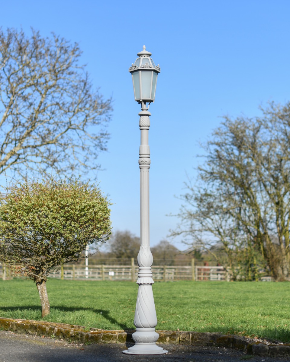 "Primrose Palace" Matte Grey Traditional Lamp Post - 3m