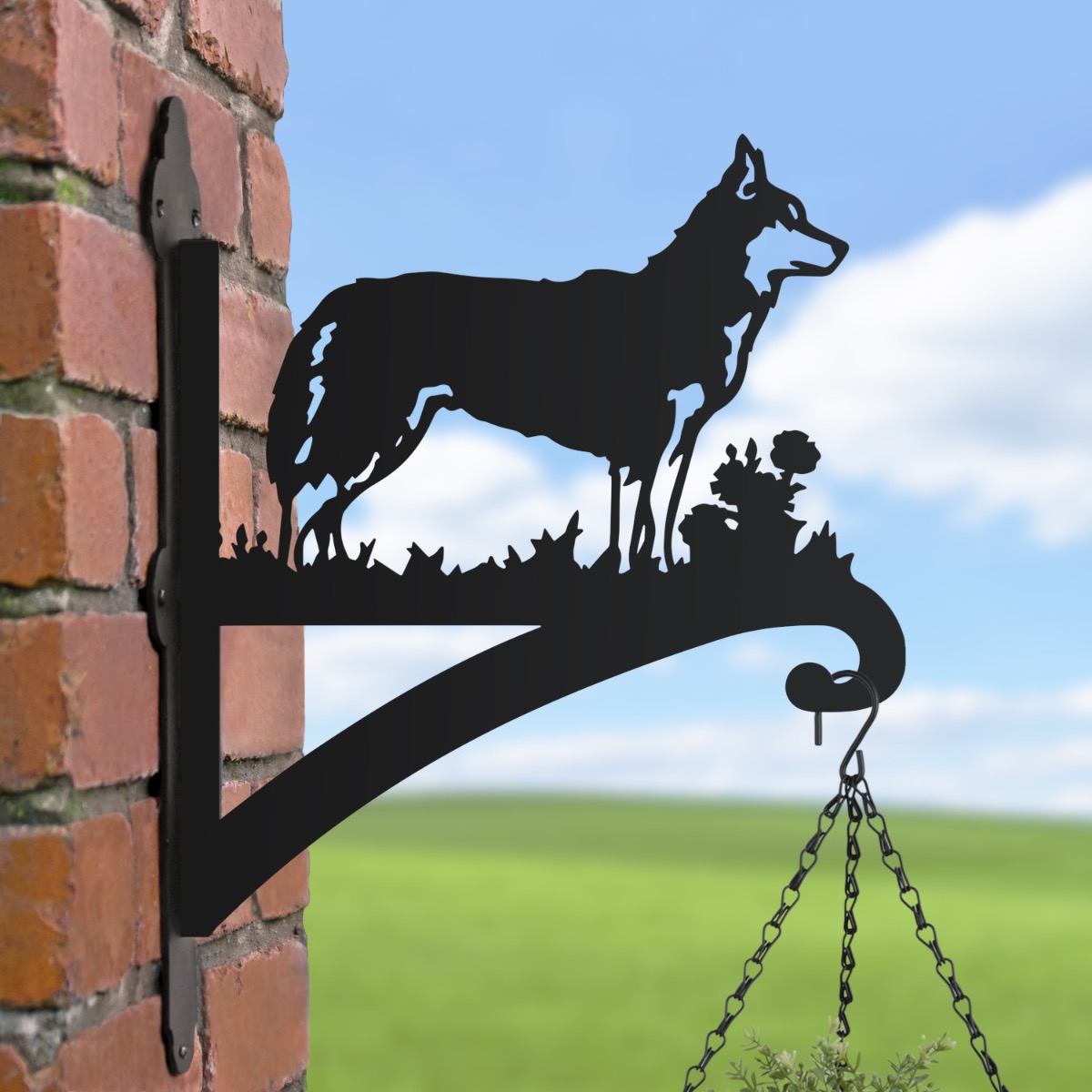 Siberian Husky Hanging Basket Bracket