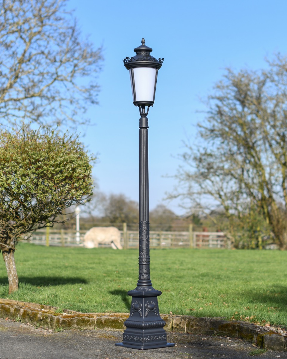 "The Alexander" Black Ornate Lamp Post - 2.3m