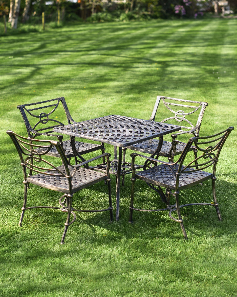 Brushed Gold "La Rochelle" Table & Chair Set