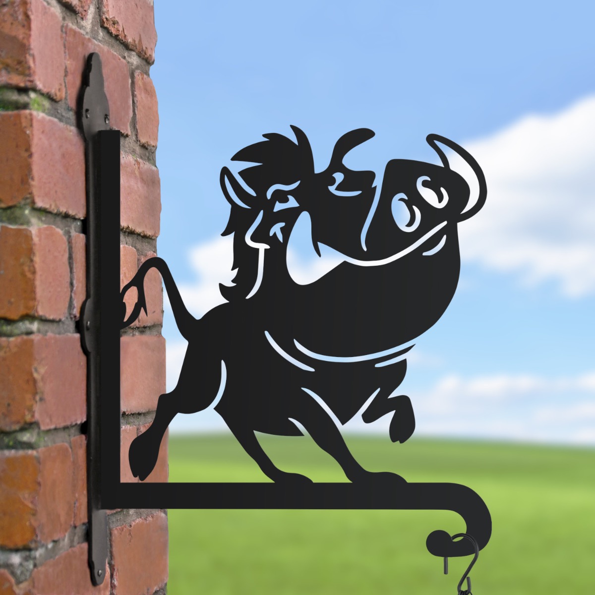 Cartoon Warthog Hanging Basket Bracket