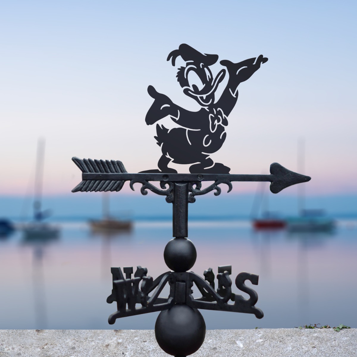 Cast Iron & Steel Cartoon Duck Weathervane