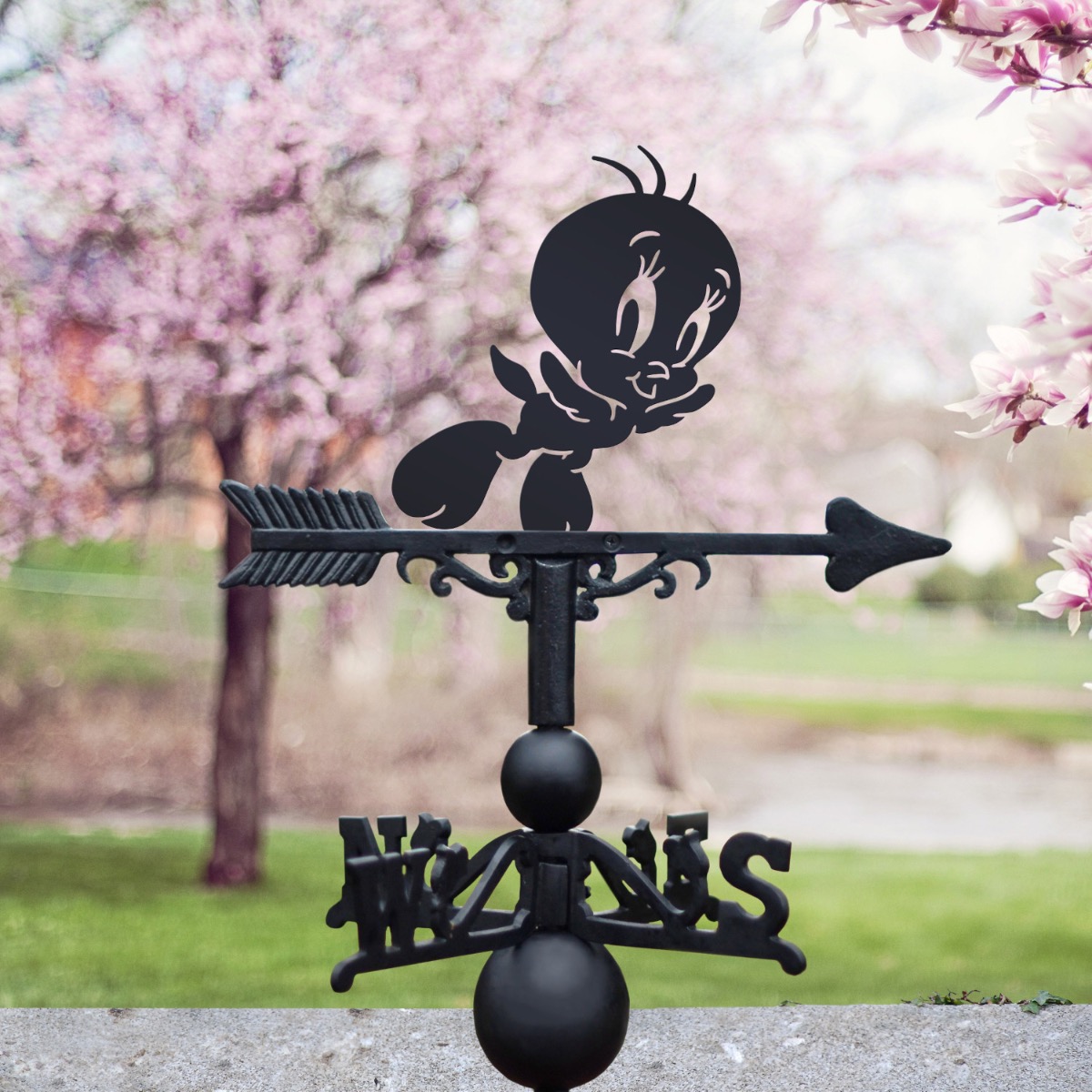 Cast Iron & Steel Flying Cartoon Chick Weathervane
