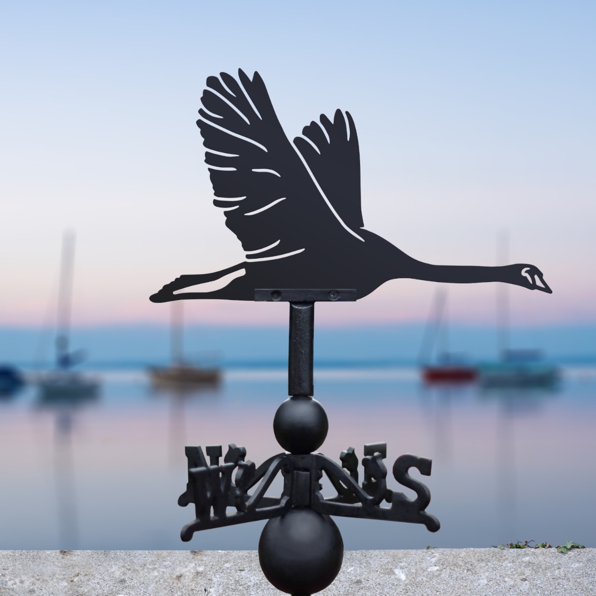 Cast Iron & Steel Flying Swan Weathervane
