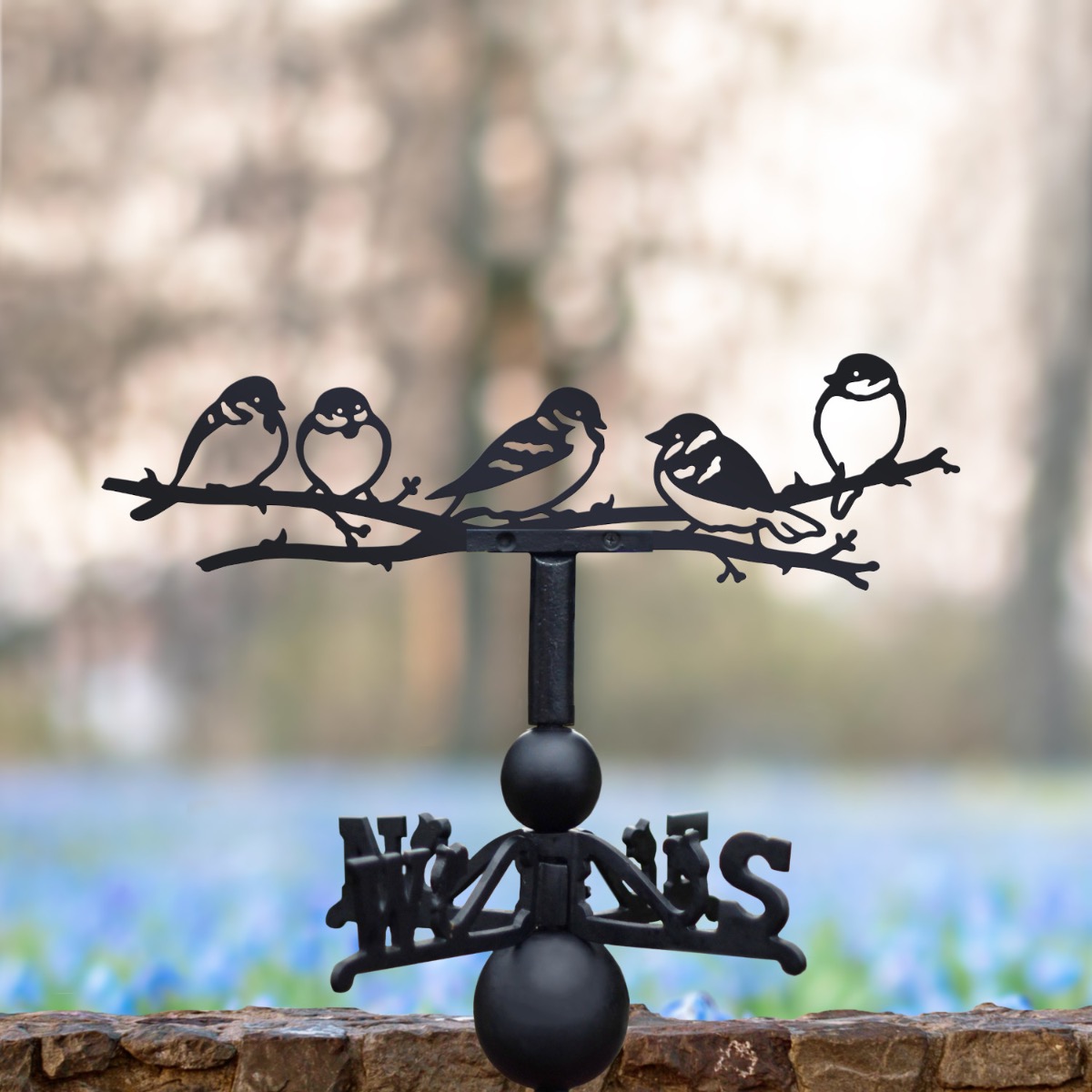 Cast Iron & Steel Group Of Sparrows Weathervane