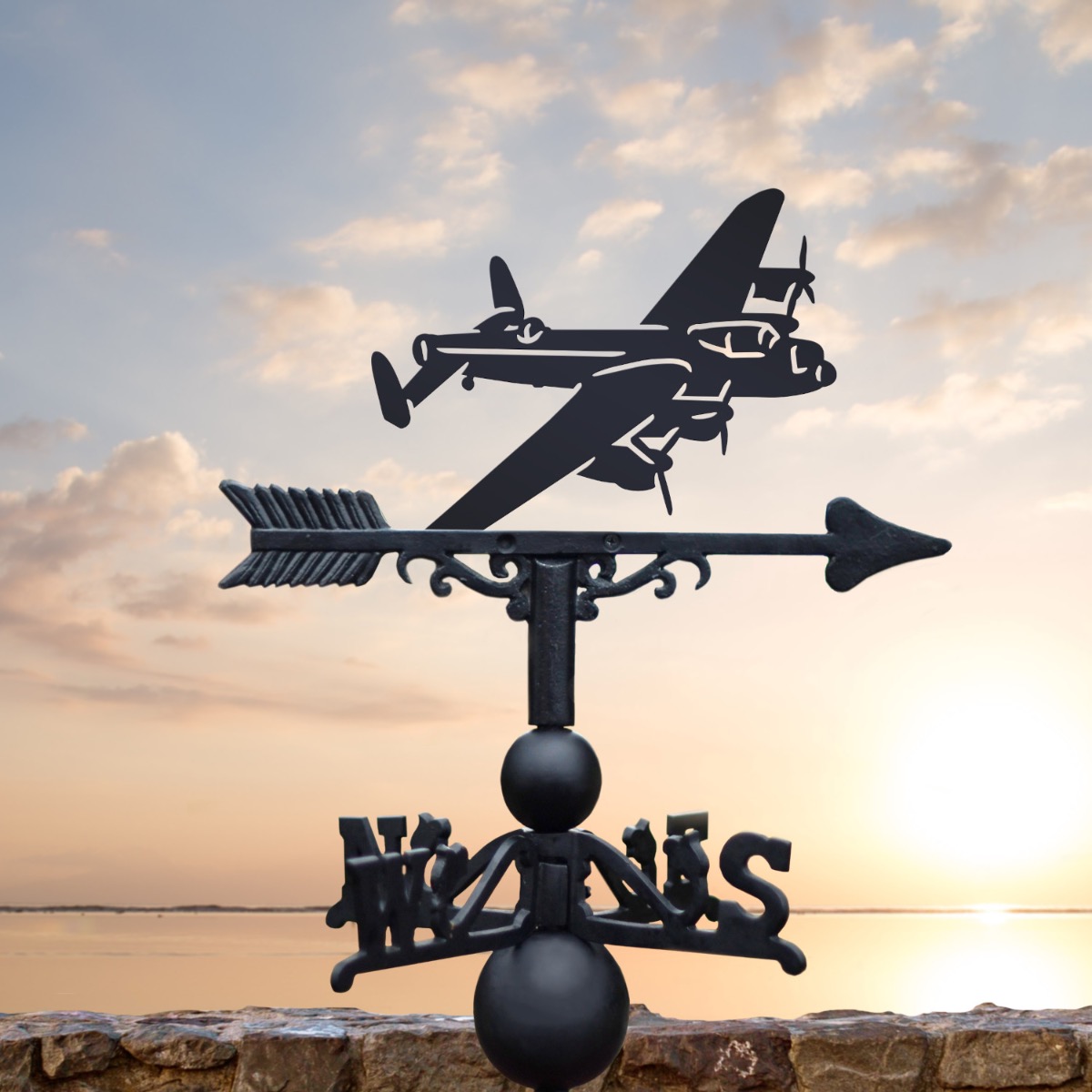 Cast Iron & Steel Lancaster Bomber Weathervane