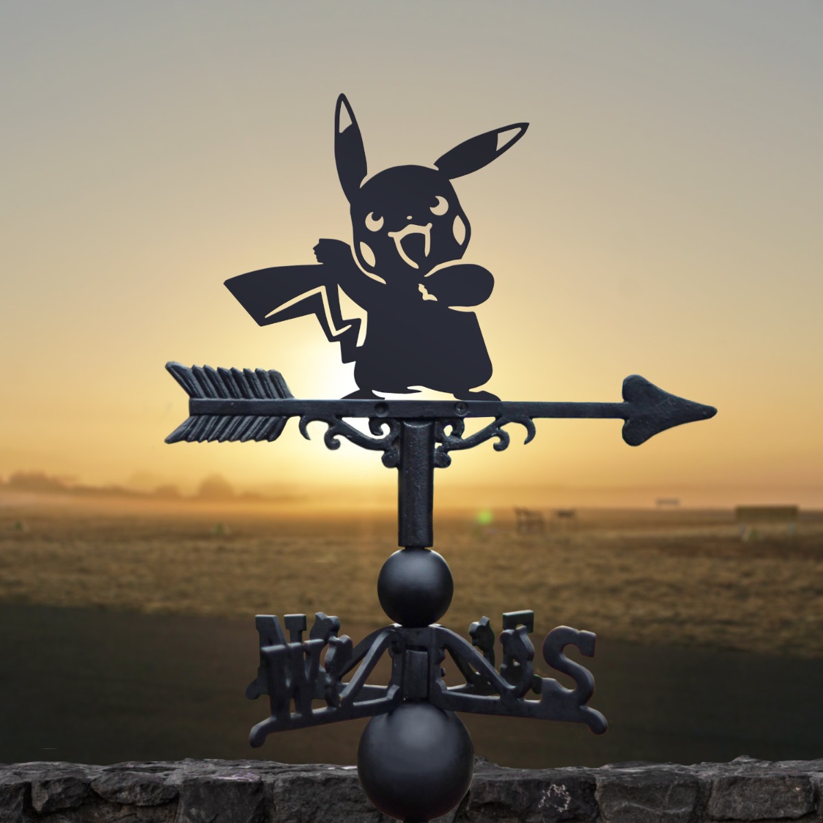 Cast Iron & Steel Electric Lightning Monster Weathervane