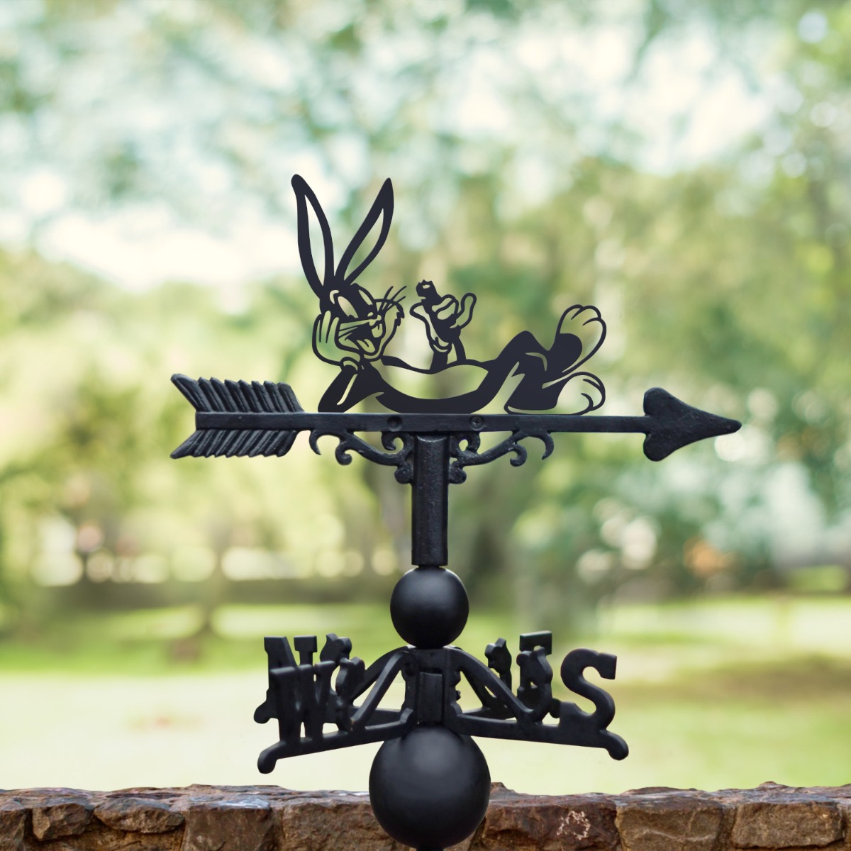 Cast Iron & Steel Rabbit & Carrot Weathervane