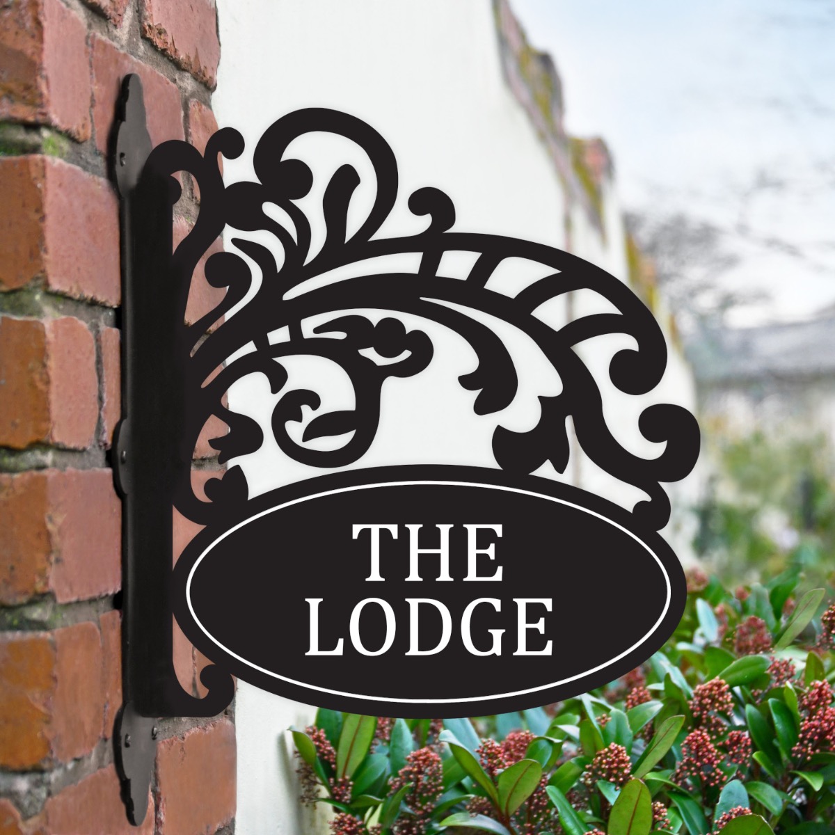 Filigree Scroll Design House Sign