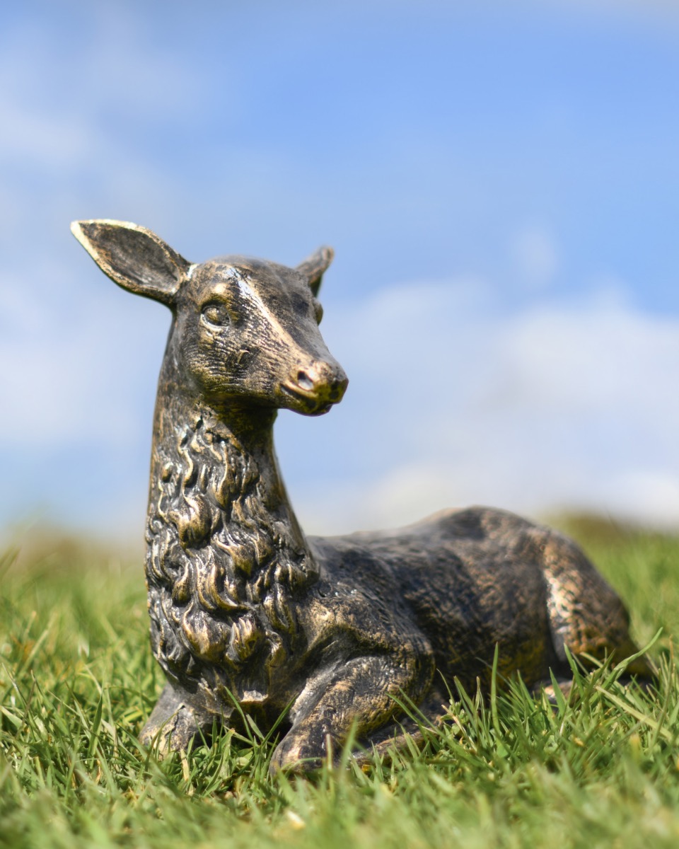 "Flora" Cast Aluminium Fawn Sculpture