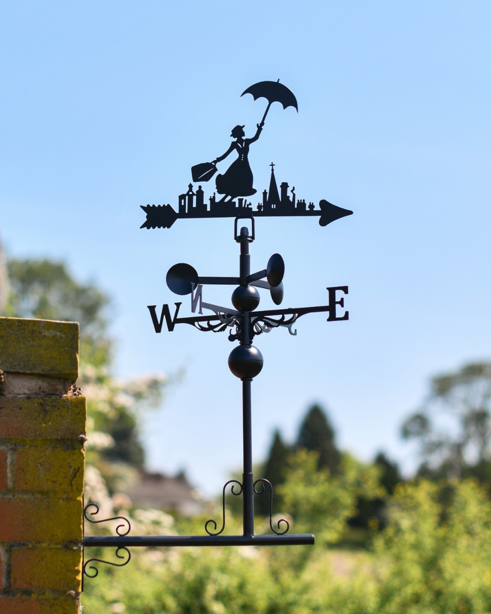 Steel Mary Poppins Weathervane