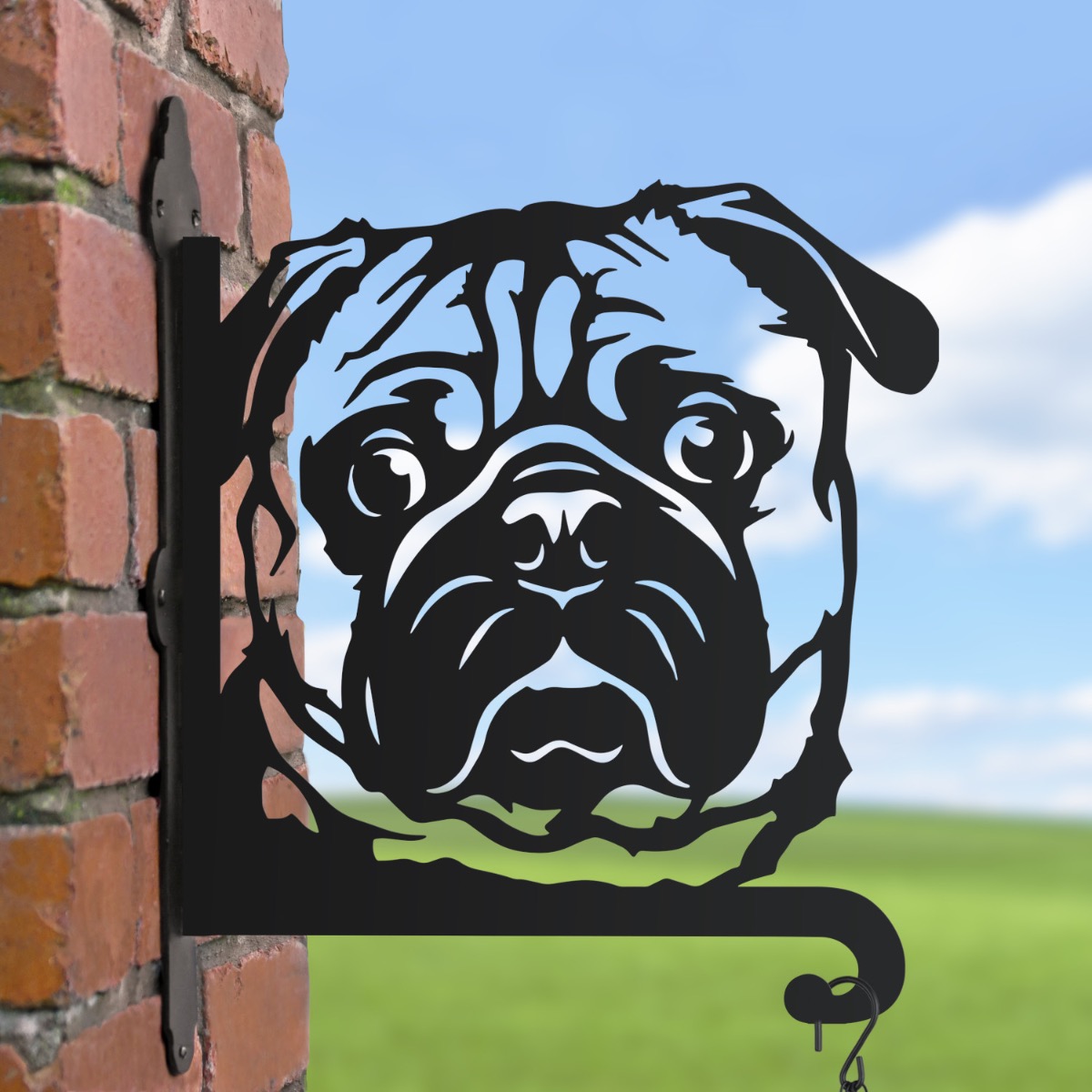 Pug Face Hanging Basket Bracket