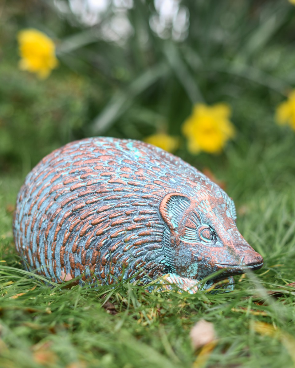 Verdigris "Harry" Hedgehog Cast Aluminium Sculpture