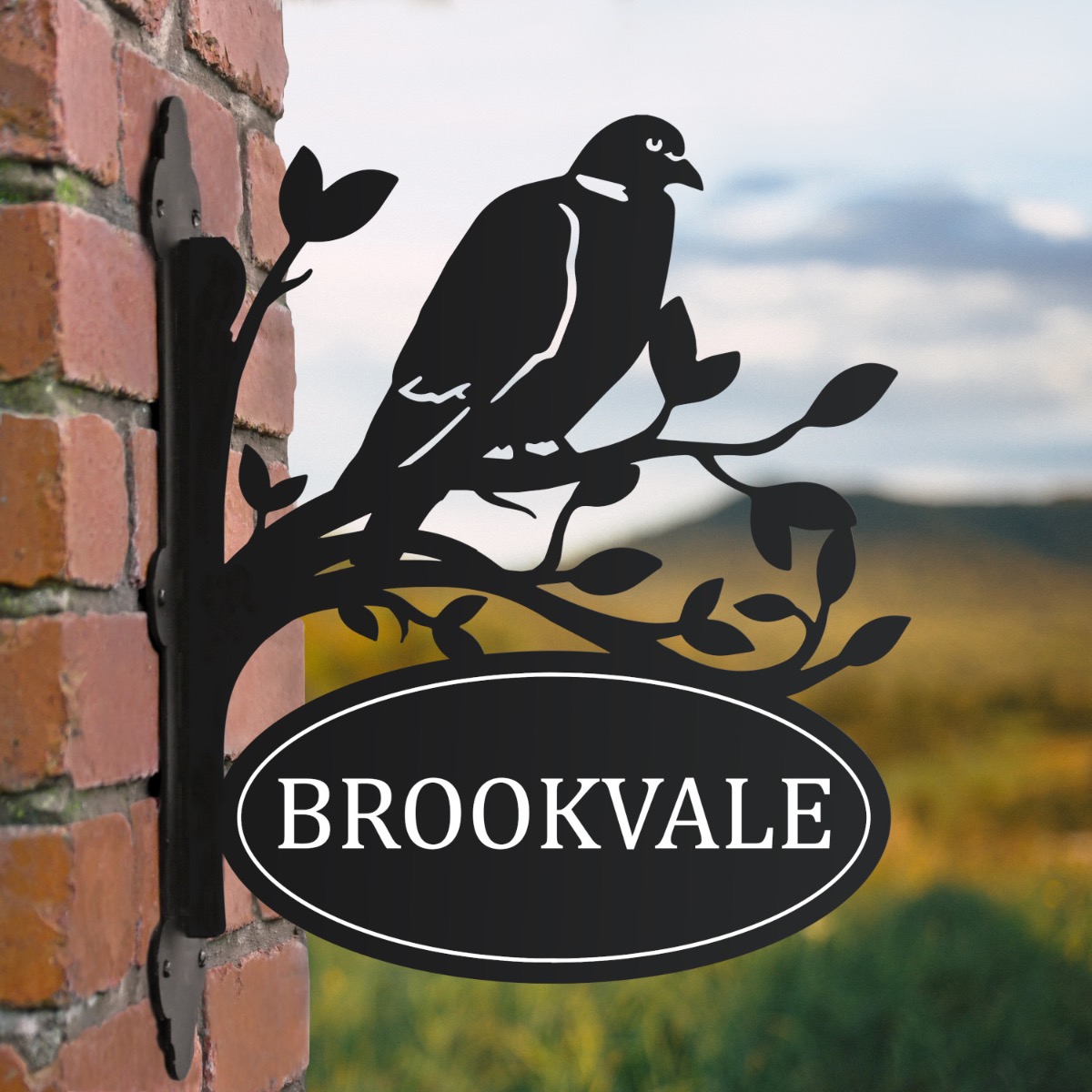 Wood Pigeon Iron Bracket House Name …
