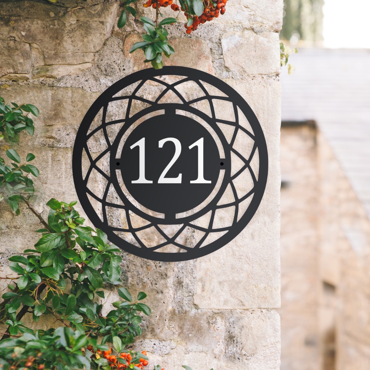 Mandala Style House Number Sign
