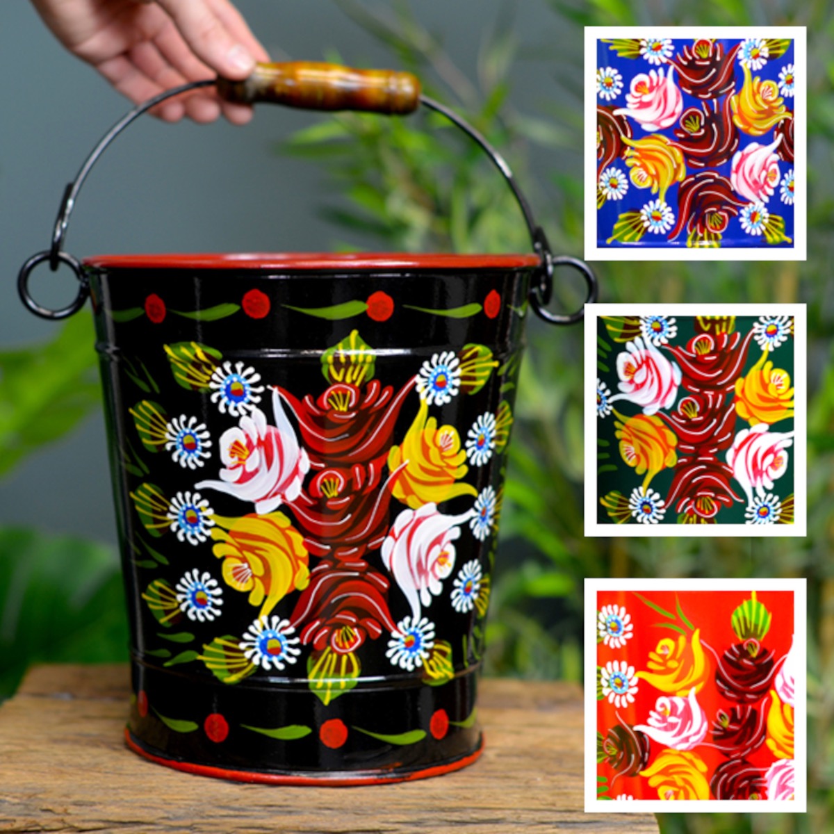 Narrowboat Hang Painted Bucket (Clearance)