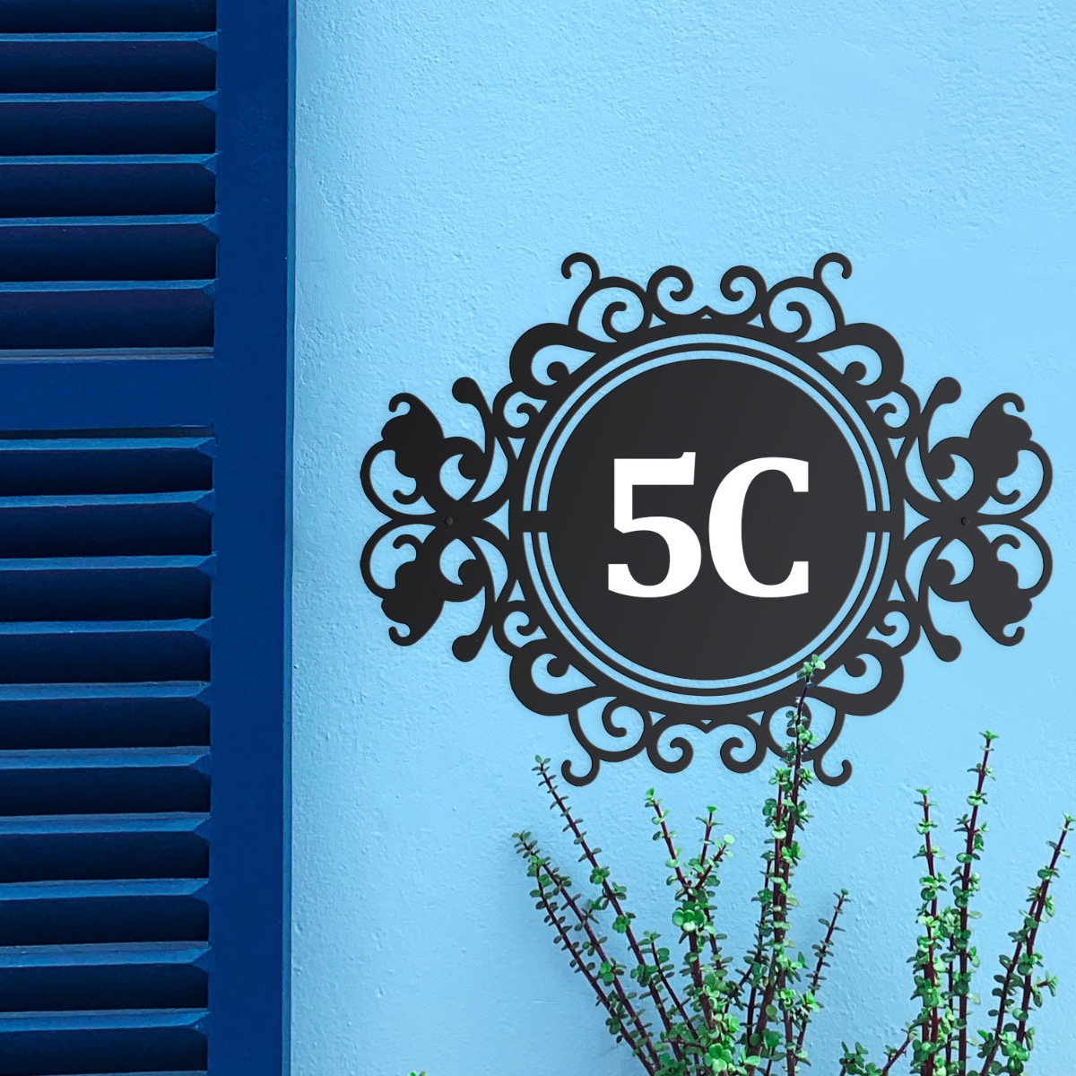 Ornate Scrolled Traditional House Number Sign