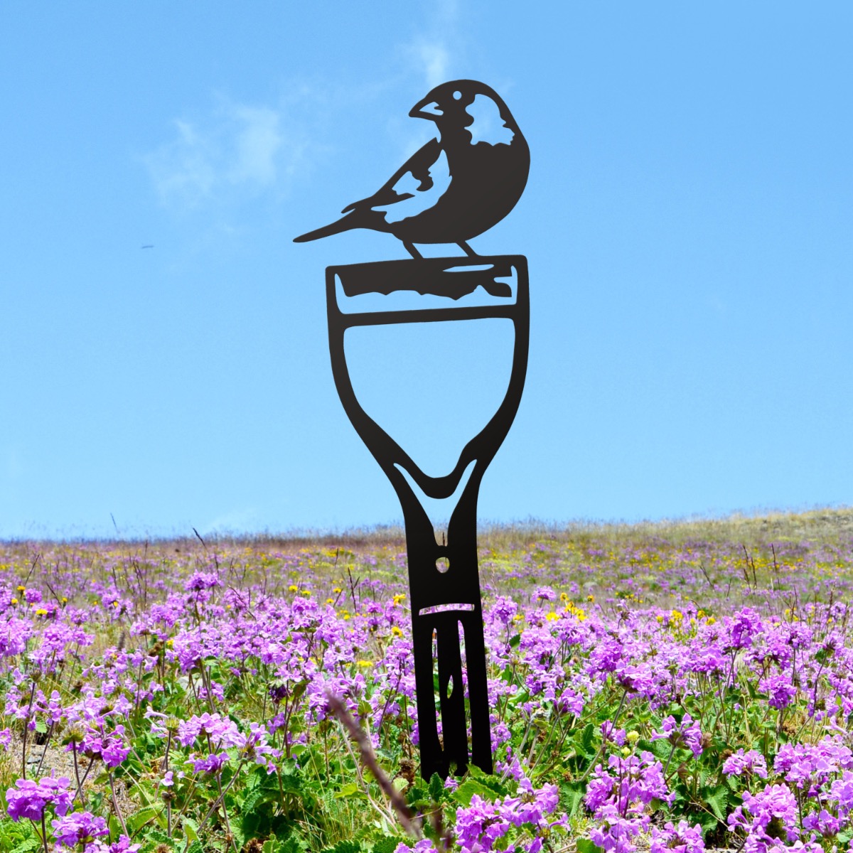 Steel Black Greenfinch Silhouette