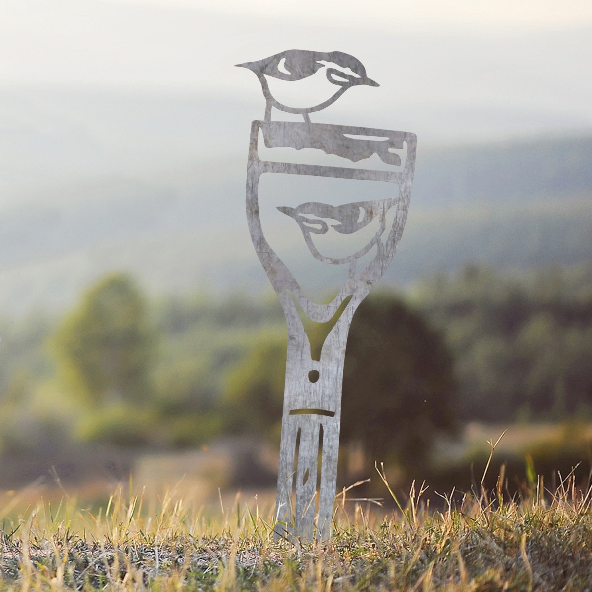 Unfinished Steel Nuthatch Silhouette