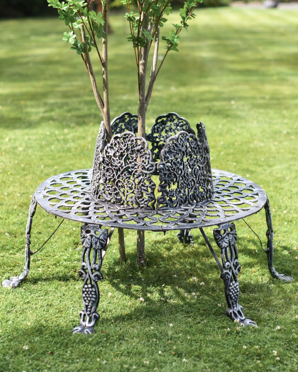 Ornate "Beaux" Tree Seat In Brushed Silver