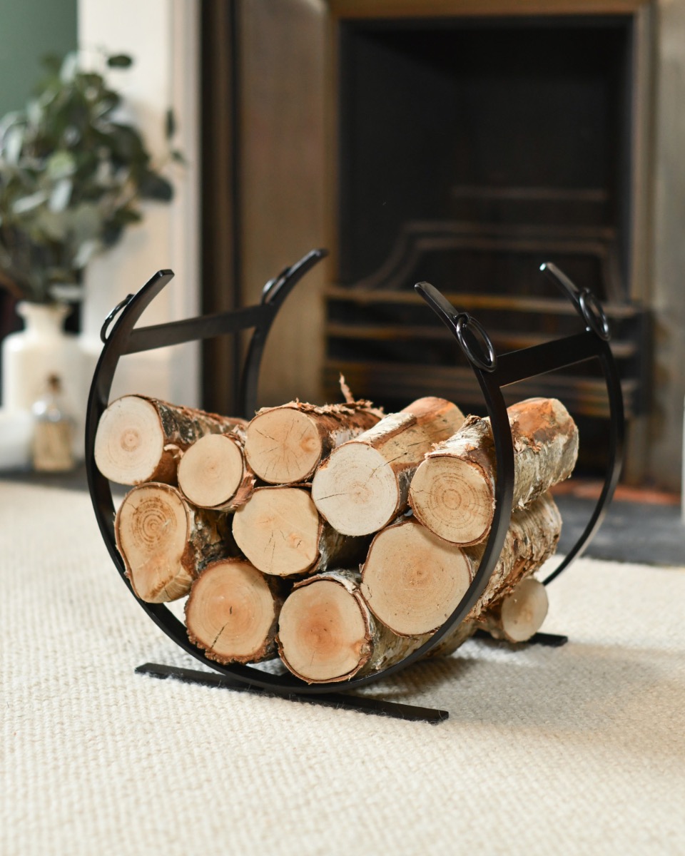 'Beaufort' Curved Log Rack in Black