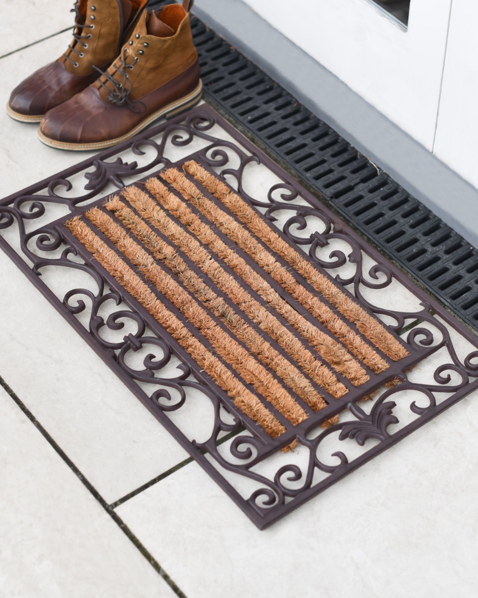Cast Iron "Glenburn" Ornate Door Mat & Boot Scraper in Rustic