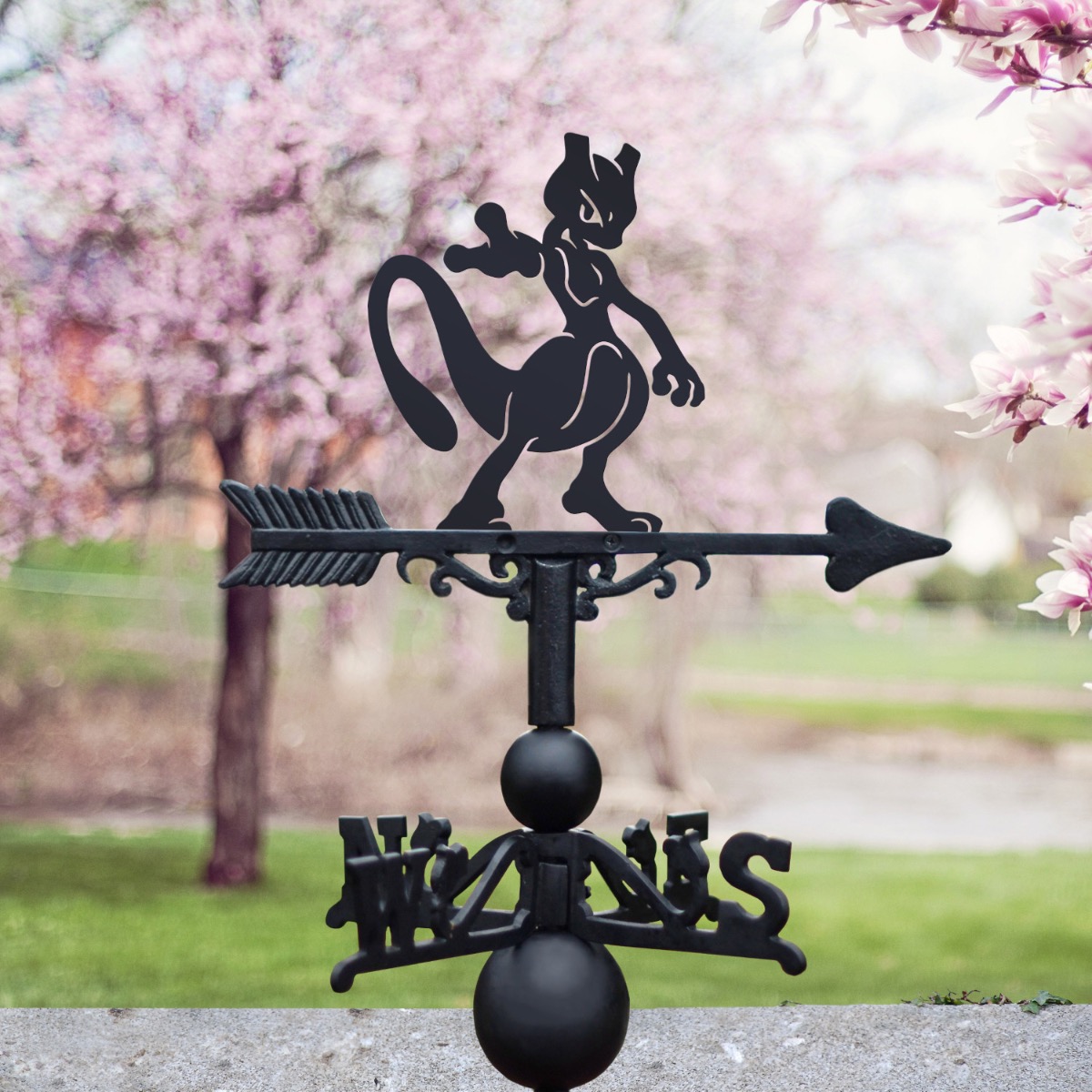 Cast Iron & Steel Legendary Feline Psychic Monster Weathervane