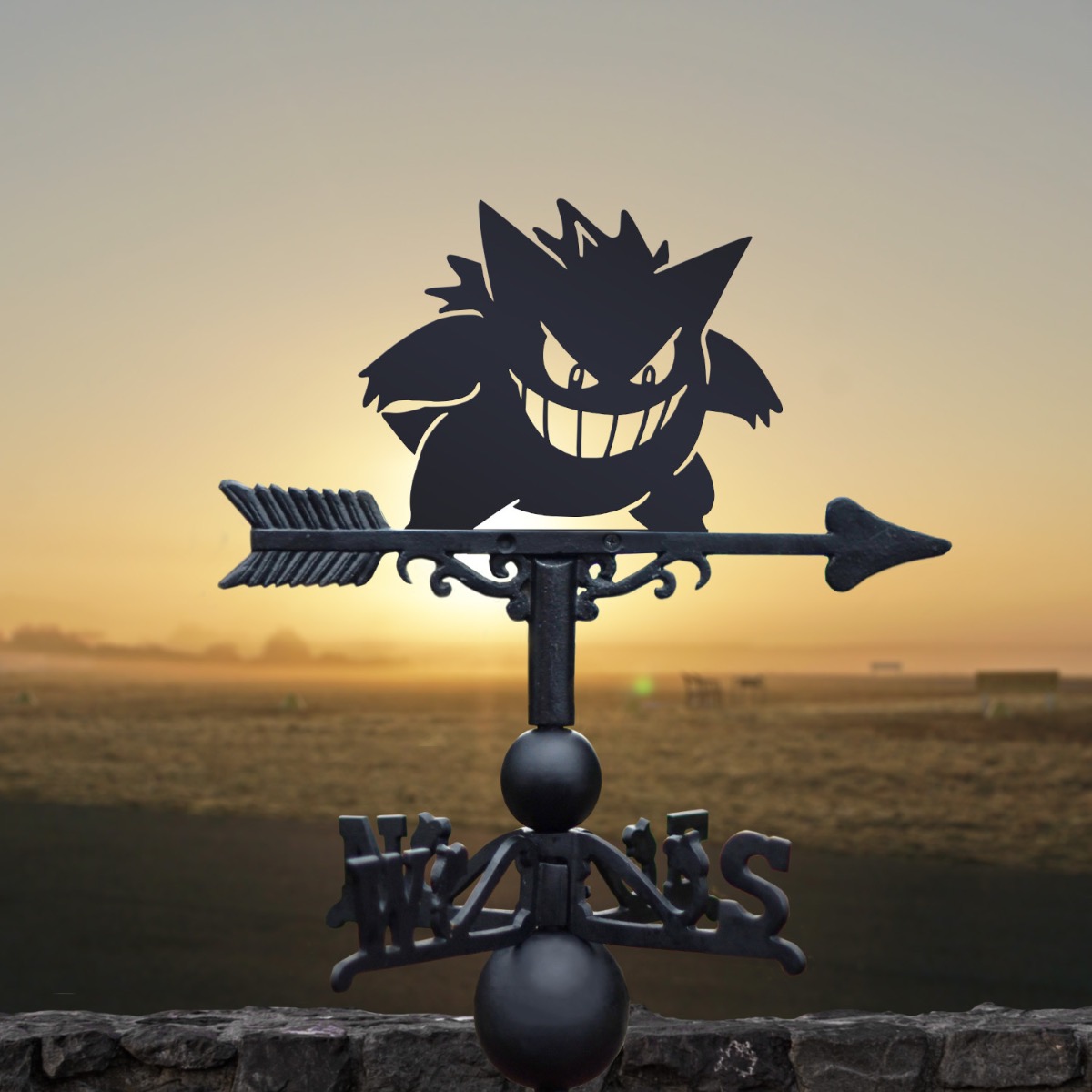 Cast Iron & Steel Purple Ghost Monster Weathervane