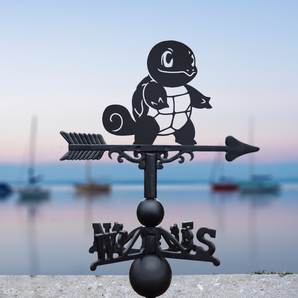 Cast Iron & Steel Starter Turtle Water Monster Weathervane