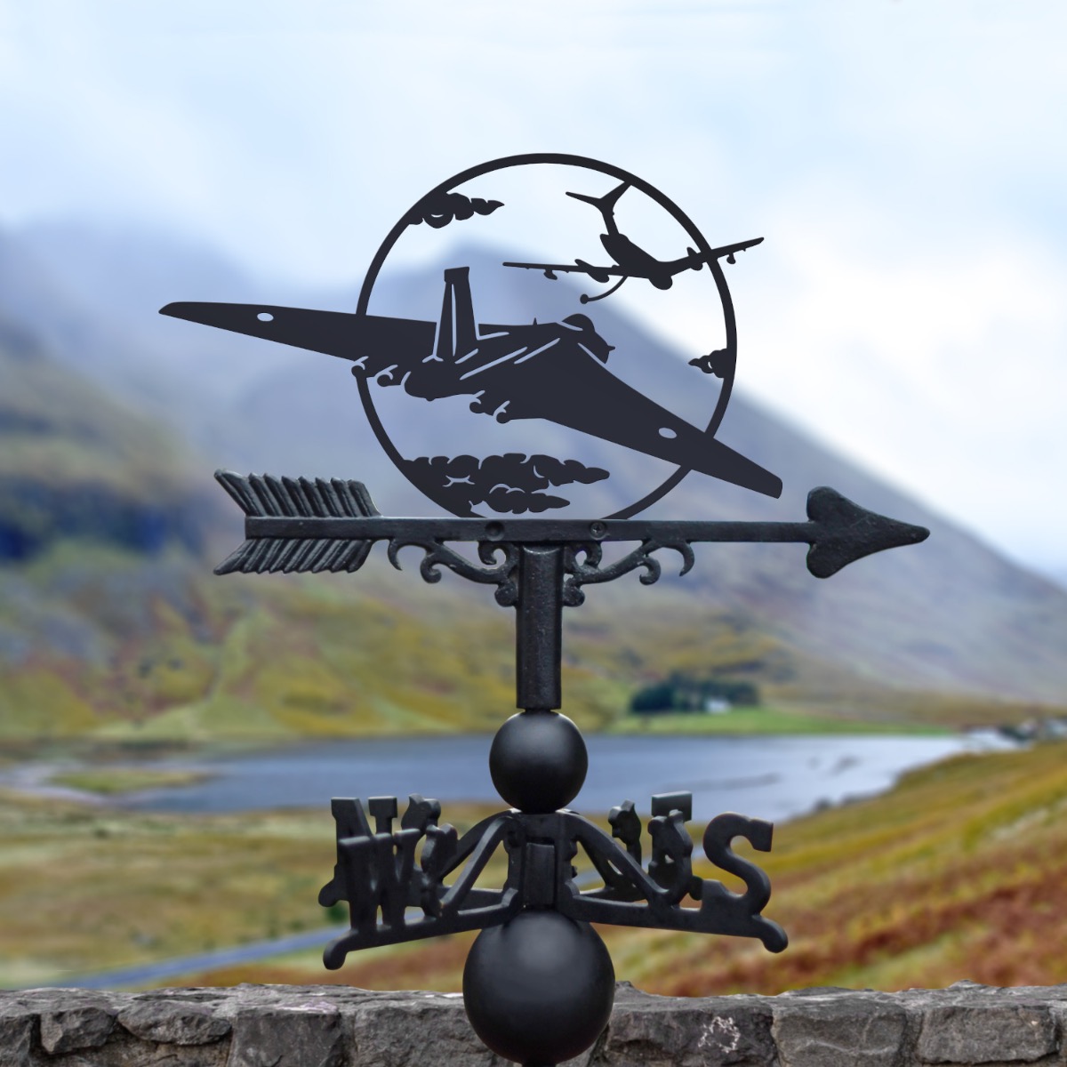 Cast Iron & Steel Vulcan Bomber & Victor Aircraft Refuelling Weathervane in Situ