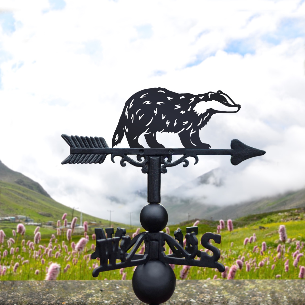 Cast Iron & Steel Badger Weathervane