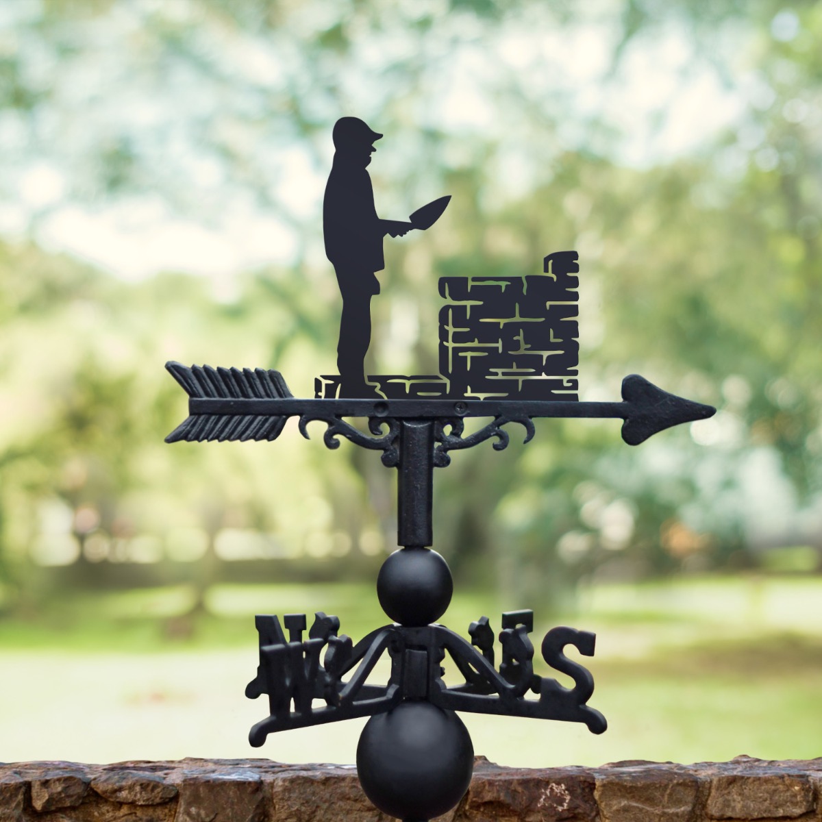 Cast Iron & Steel Bricklayer Weathervane