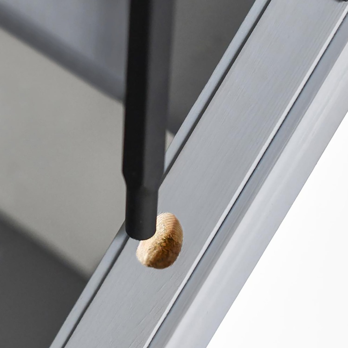 Close-Up of Lower Fitting for Set of 2 "Gonville & Redbridge" Stair Spindles in Matte Black (Pattern 15)