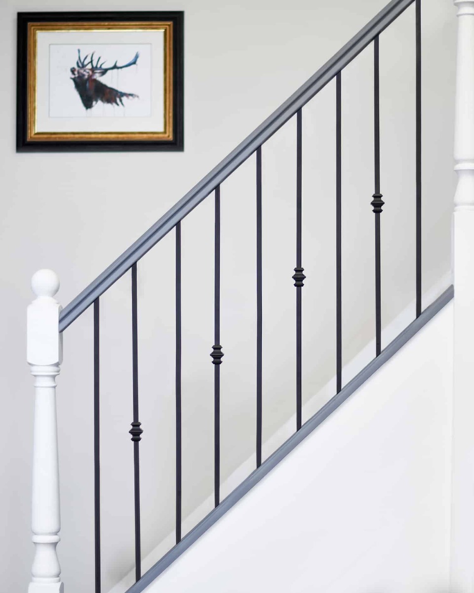 Set of 2 "Longden & Needham" Stair Spindles in Matte Black (Pattern 8) - Spindle Only