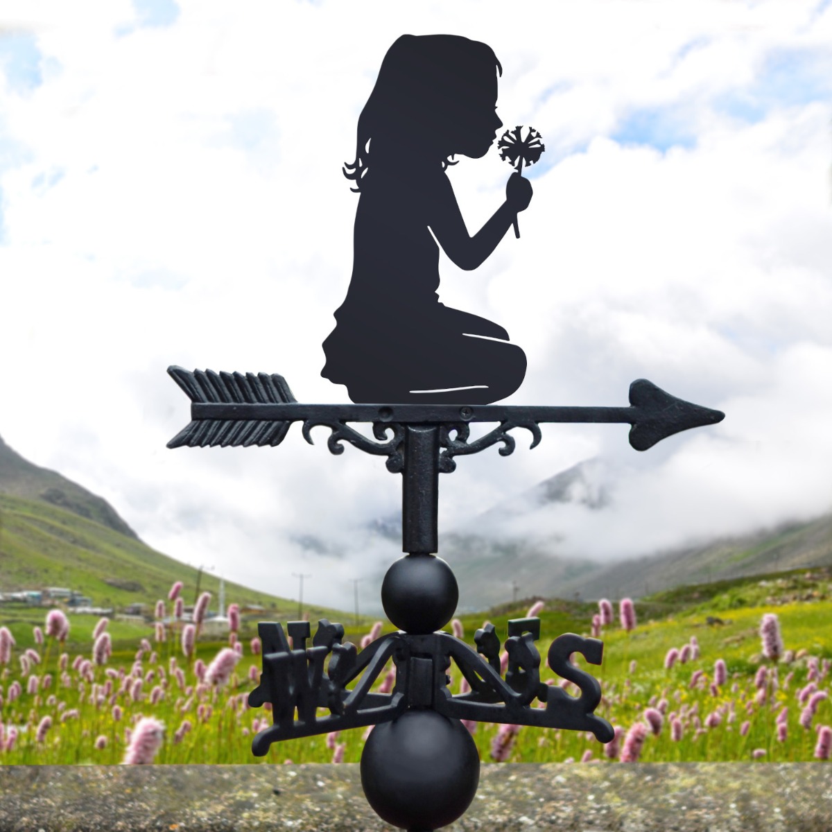 Cast Iron & Steel Child Silhouette Weathervane