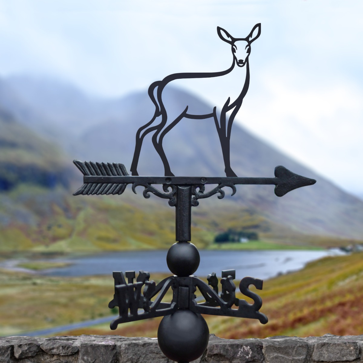 Cast Iron & Steel Contemporary Doe Weathervane