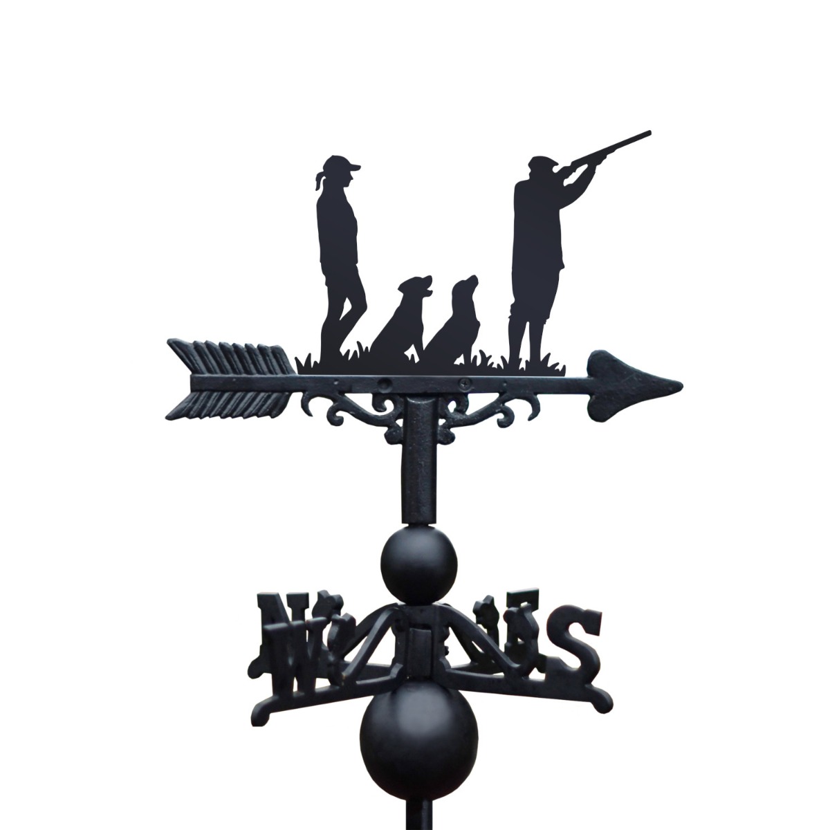 Close up of Cast Iron & Steel Game Season Shooting Weathervane Topper