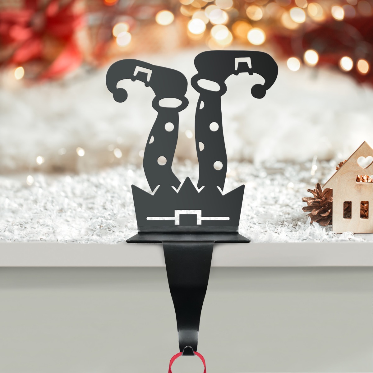 "Mr. Snow Jingles" Steel Stocking Holder