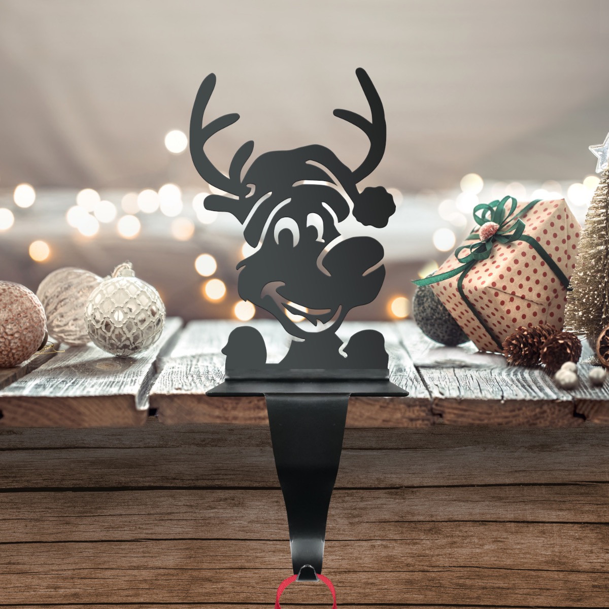 "Reindeer Horn-ament" Steel Stocking Holder