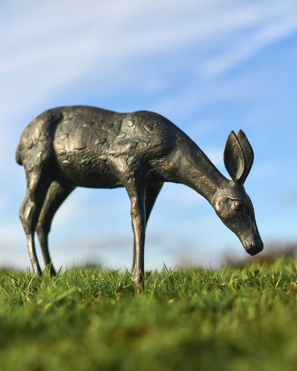 Cast Aluminium Verdigris 'John' Doe Garden Sculpture