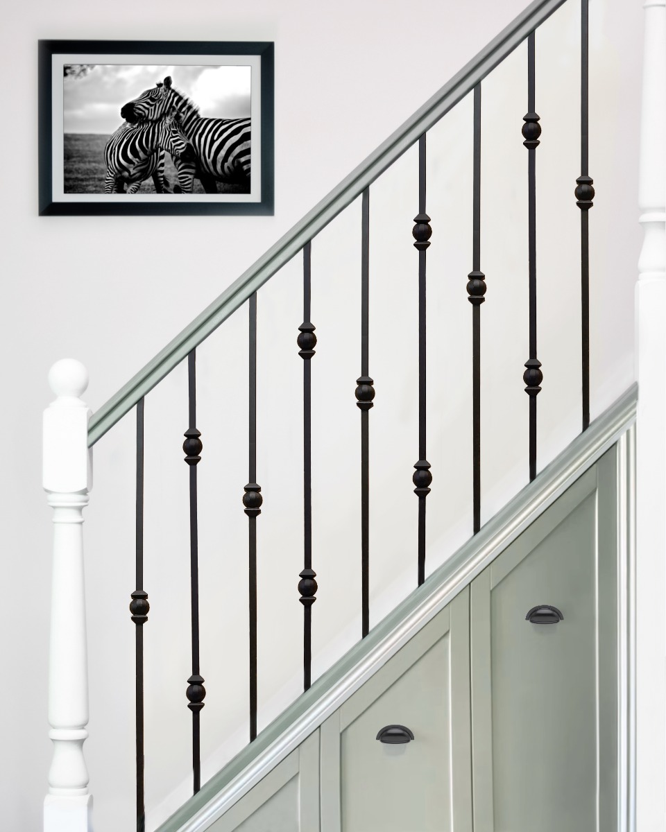 Set of 2 Steel 'Leighton' & 'Acton' Stair Spindles In Matte Black - Spindle…