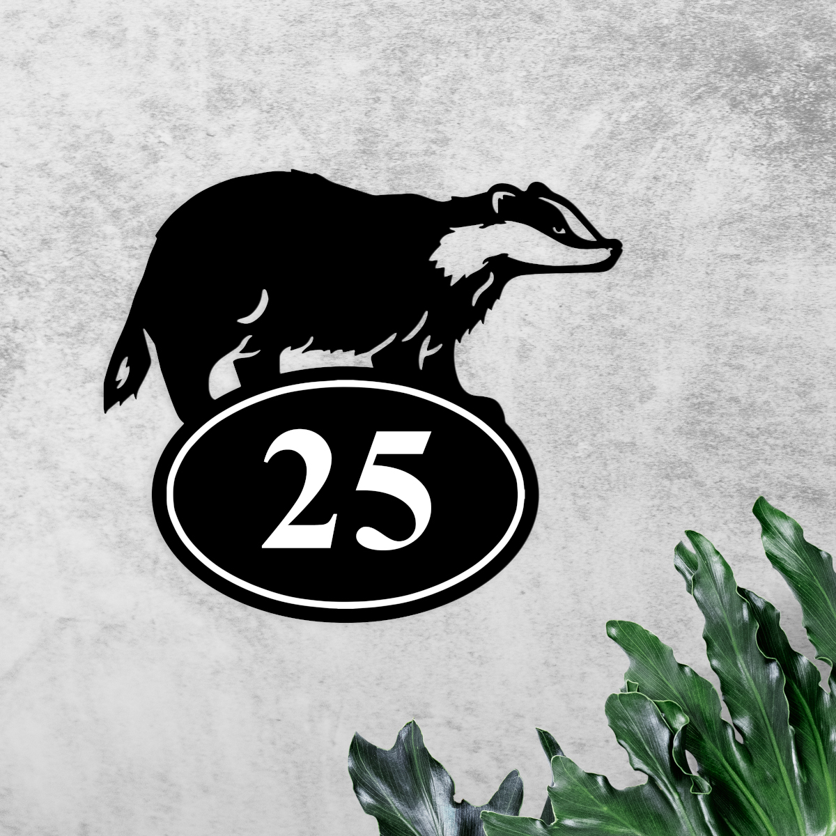 Badger House Number Sign