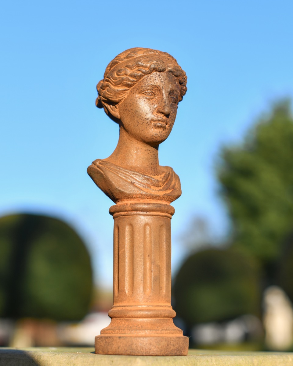 Rustic Cast Iron Greek Style Garden Sculpture