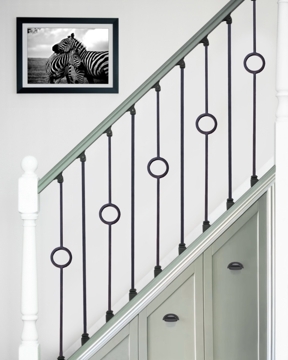 Set of 2 'Winslow' & 'Needham' Steel Stair Spindles In Matte Black