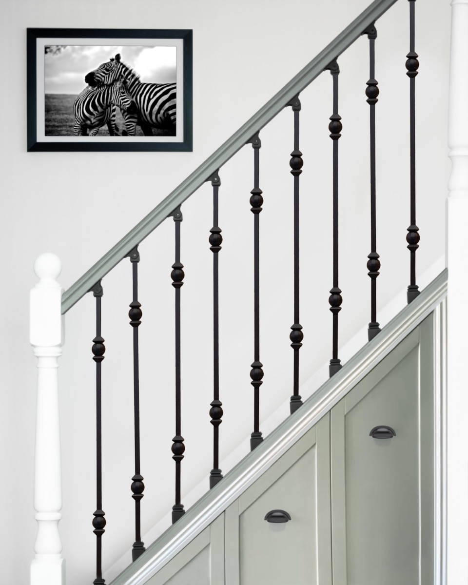 Steel 'Acton' Double Notch Stair Spindle In Matte Black