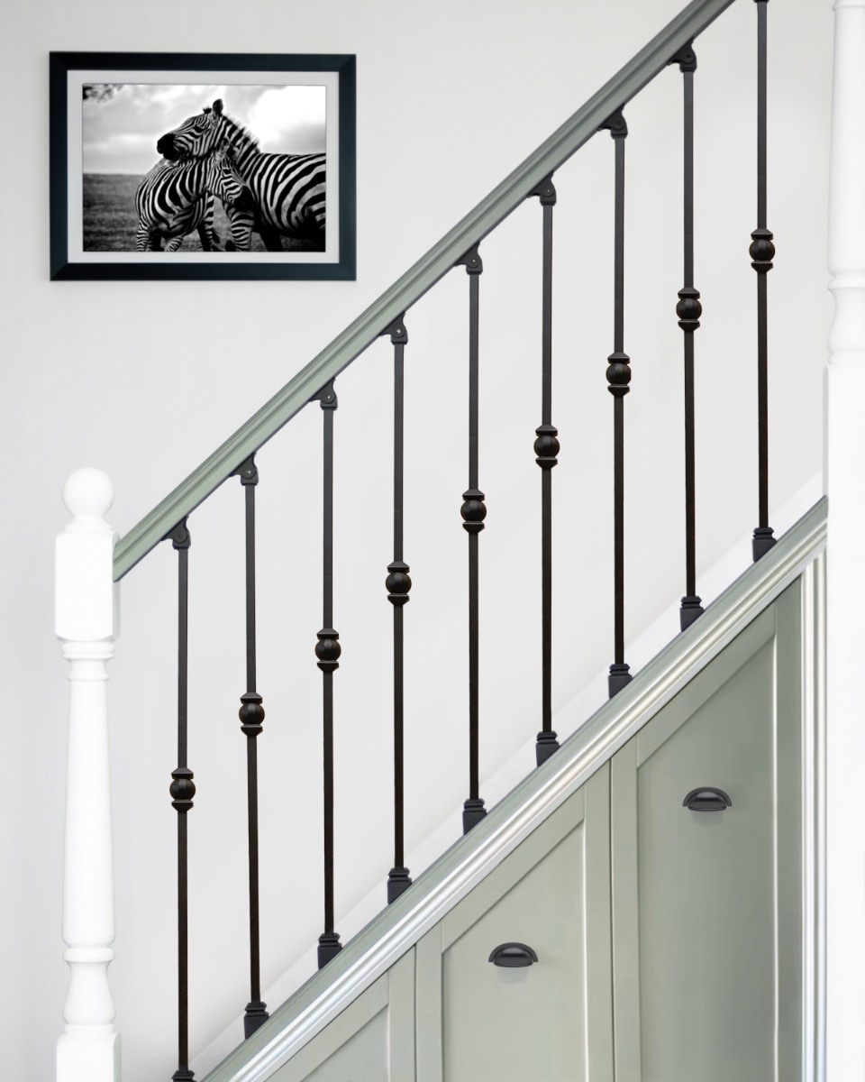 Steel 'Leighton' Single Central Notch Stair Spindle in Matte Black - Bracke…